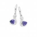 Sterling-Silver-Purple-Cubic-Zirconia-Heart-Swan-Drop-Earrings Sale