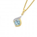 Pretty-Blue-Topaz-with-Diamond-Pendant Sale