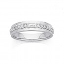 9ct-White-Gold-Baguette-and-Round-Diamond-Band Sale