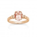 9ct-Rose-Gold-Oval-Morganite-and-Diamond-Ring Sale
