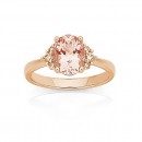 9ct-Rose-Gold-Oval-Morganite-and-Diamond-Ring Sale