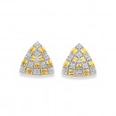 9ct-Triangle-Ribbed-Diamond-Earrings Sale