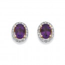 9ct-Rose-Gold-Oval-Amethyst-and-Diamond-Earrings Sale