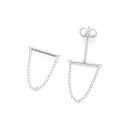 Sterling-Silver-Bar-Studs-With-Chain Sale