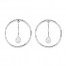 Sterling-Silver-Created-Pearl-on-Chain-Removeable-in-Open-Circle-Earrings Sale