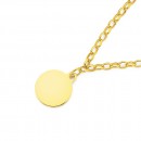 9ct-19cm-Solid-Oval-Belcher-Bracelet-with-Round-Disc-Charm Sale