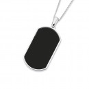 Sterling-Silver-Dog-Tag-Pendant-with-Reconstituted-Onxy-33mm-x-20mm Sale