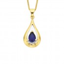 9ct-Created-Sapphire-and-Diamond-Pendant Sale