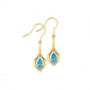 9ct-Blue-Topaz-Diamond-Drop-Earrings Sale