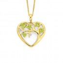 9ct-Peridot-Diamond-Heart-Pendant Sale