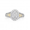 9ct-Oval-Cluster-Diamond-Ring-TDW1ct Sale