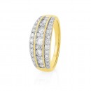 9ct-Three-Row-Diamond-Ring-TDW1ct Sale