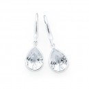 Sterling-Silver-Pear-Cubic-Zirconia-Hook-Earrings Sale