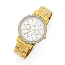 Elite-Ladies-Gold-Tone-Stone-Set-Watch Sale