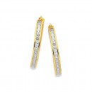 9ct-Gold-on-Silver-CZ-Hoops Sale