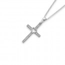 Sterling-Silver-Cubic-Zirconia-Cross-with-Heart-Pendant Sale