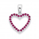 Sterling-Silver-Cubic-Zirconia-Pink-Heart-Pendant Sale
