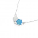 Sterling-Silver-Cubic-Zirconia-Created-Opal-Necklet Sale