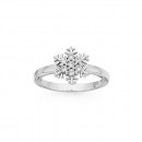 Sterling-Silver-Cubic-Zirconia-Snowflake-Ring Sale