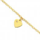9ct-16cm-Solid-Belcher-Diamond-Heart-Charm-Bracelet Sale