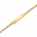 9ct-16cm-Solid-Figaro-11-Diamond-ID-Bracelet Sale