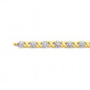 9ct-Round-Brilliant-Cut-Diamond-Miracle-Plate-Flower-Crossover-Bracelet Sale