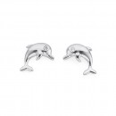 Sterling-Silver-Cubic-Zirconia-Dolphin-Studs Sale