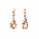 9ct-Rose-Gold-Morganite-Diamond-Earrings Sale