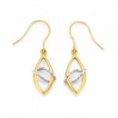 9ct-Two-Tone-Diamond-Set-Earrings Sale