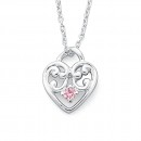 Sterling-Silver-Pink-Cubic-Zirconia-Heart-Pendant Sale