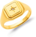 NEW-9ct-Diamond-Star-Square-Signet-Ring Sale