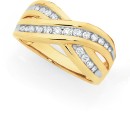 9ct-Diamond-Crossover-Ring Sale