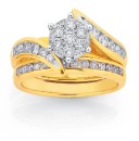 18ct-Diamond-Cluster-Bridal-Set Sale
