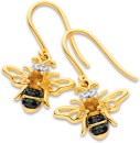 Eliza-9ct-Citrine-Onyx-Bee-Earrings-with-Diamond Sale