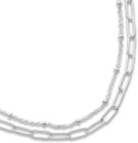 Sterling-Silver-45cm-Double-Strand-Ball-Cable-Chain Sale