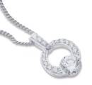 Sterling-Silver-Large-Cubic-Zirconia-on-Cubic-Zirconia-Circle-Pendant Sale