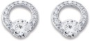 Sterling-Silver-Cubic-Zirconia-Circle-Earrings Sale