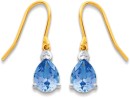 9ct-Created-Ceylon-Sapphire-Diamond-Pear-Shape-Hook-Earrings Sale