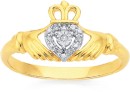 9ct-Diamond-Claddagh-Ring Sale