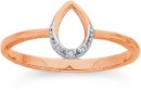 9ct-Rose-Gold-Diamond-Teardrop-Ring Sale