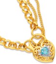 9ct-Blue-Topaz-Belcher-with-Diamond-Padlock-Bracelet Sale