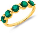 9ct-Created-Emerald-Diamond-Ring Sale