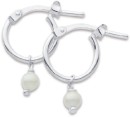 Sterling-Silver-Hoops-with-Pearl Sale