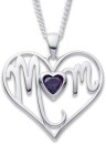 Sterling-Silver-Cubic-Zirconia-Mum-Heart-Pendant Sale
