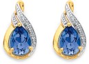 9ct-Created-Sapphire-Diamond-Earrings Sale