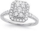 9ct-White-Gold-Diamond-Emerald-Shape-Ring Sale