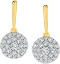 9ct-Diamond-Cluster-Drop-Stud-Earrings Sale