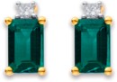 9ct-Created-Emerald-Diamond-Studs Sale