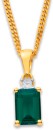 9ct-Created-Emerald-Diamond-Pendant Sale