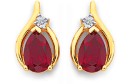 9ct-Created-Ruby-Diamond-Earrings Sale